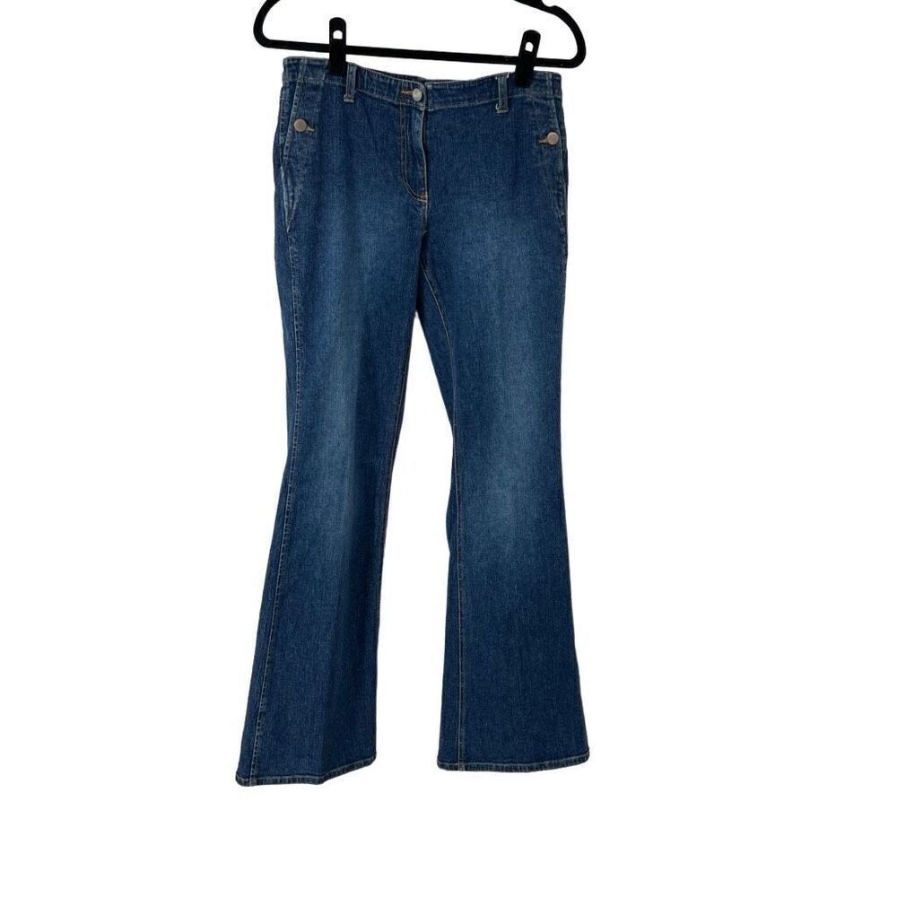 Vintage Cache Flare Leg Sailor Pockets Blue Jeans Women’s 8 Retro 70’s